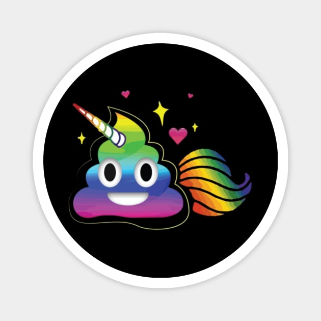 Cute Girl Rainbow Poop Magnet by Nulian Sanchez